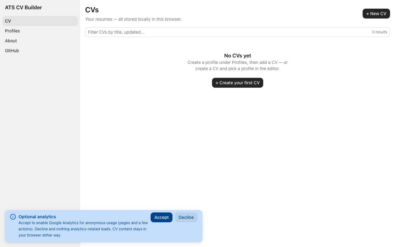 ATS CV Builder